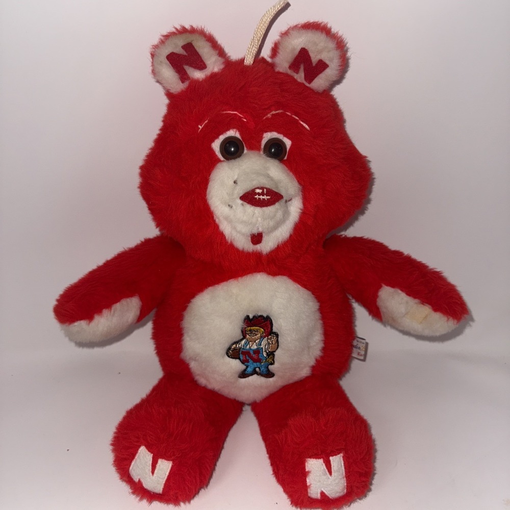 VTG Tender Loving Care Karen Witt Plush Teddy Bear RED Nebraska Huskers Football